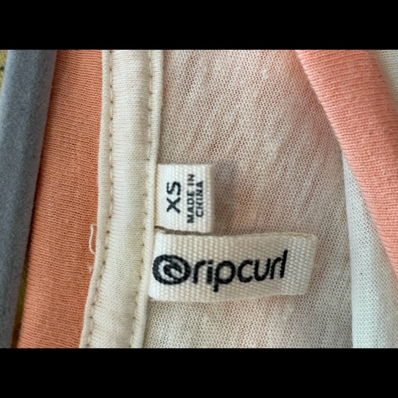 Rip Curl Vintage Look Hula Pink & Cream Ringer Tee - Picture 3 of 4